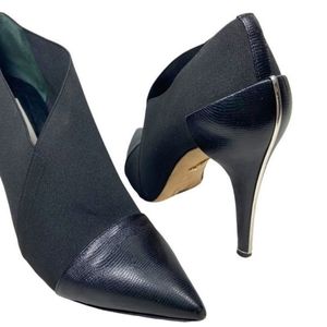 Diane Von Furstenberg Black Pointed Toe Stiletto Booties